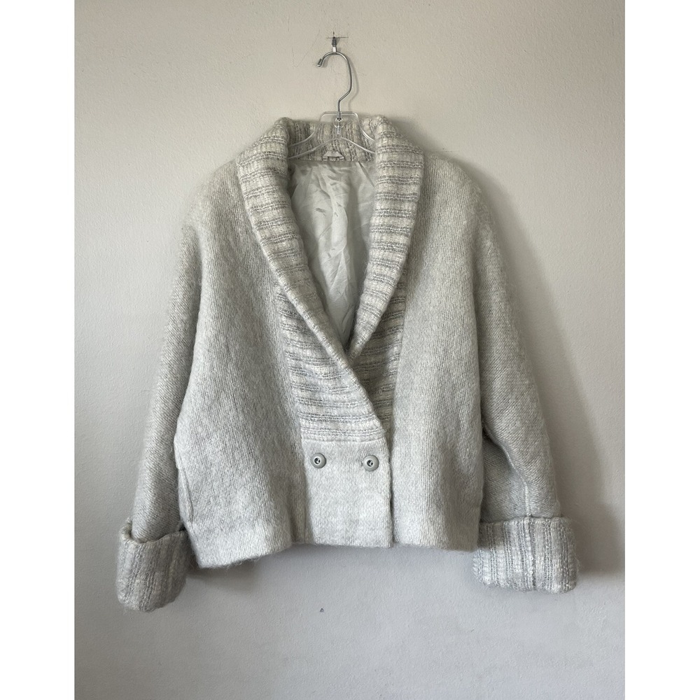 Norm Thompson Cardigan Sweater Women's Mohair Wool Blend Ireland Cozy Chunky